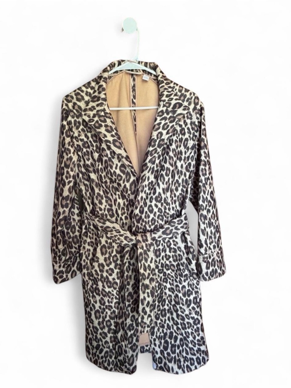 Chico’s Leopard Print Belted Trench Coat - Size 1